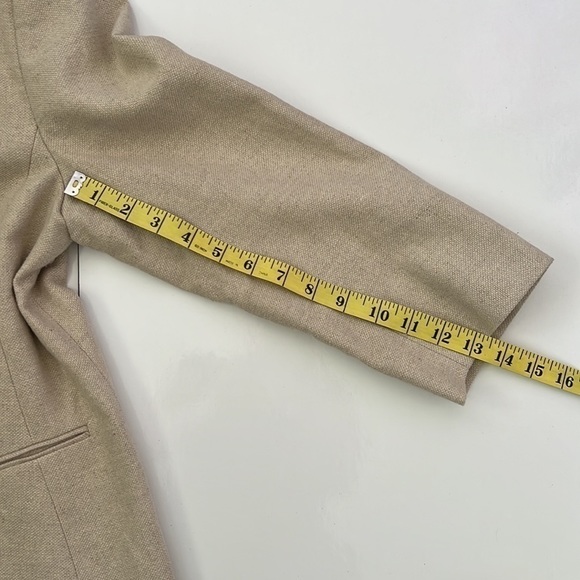 𝅺JM Collection Linen Cotton Blend Blazer Tan - Picture 6 of 7
